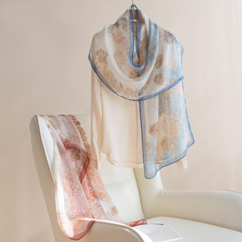 2025 Silk Scarf Shawl Sunscreen High-end Gift Versatile Decorative