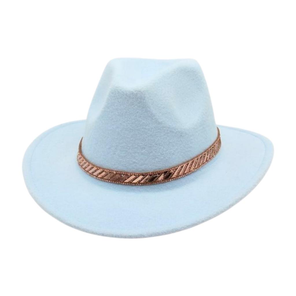 Cowboyhut Premium-Gefühl Ethnischer Stil Urlaubsreise Winddicht Bühnenrequisiten Zylinder Große Krempe Westlicher Filzhut