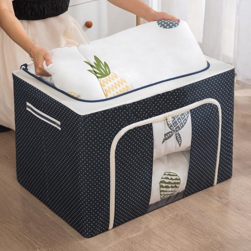 Waterproof Folding Oxford Cloth Storage Box with Steel Frame for Clothes, Quilts, and More