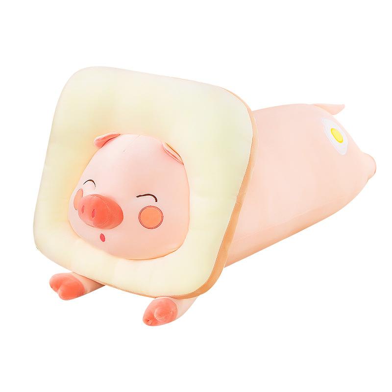 Kreativer Toast Schwein Plüschpuppe Heilendes Rosa Schwein Langes Kissen Kissen Mädchen Urlaubsgeschenk Event