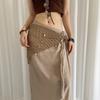Shell Triangle Hip Scarf Solid Color Waist Belt Fashion Crochet Short Skirt Wrap  Daily