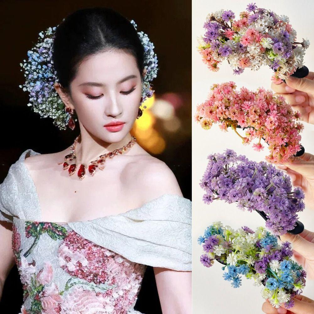 Sweet Starry Sky Flower Hair Clip Fairy Thai Hairpin Headdress Floral Side Clip  Daily