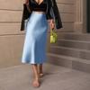 Solid Casual Loose Fishtail Skirt Women Fashion Elegant Slim Fit Satin Loose Skirts for Women Spring and Summer A Line High Waist Woman Skirt 26441