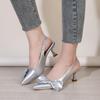 Summer Womens Butterfly Bow Backless Slip On Shoes With Rubber Sole For Casual Wear
