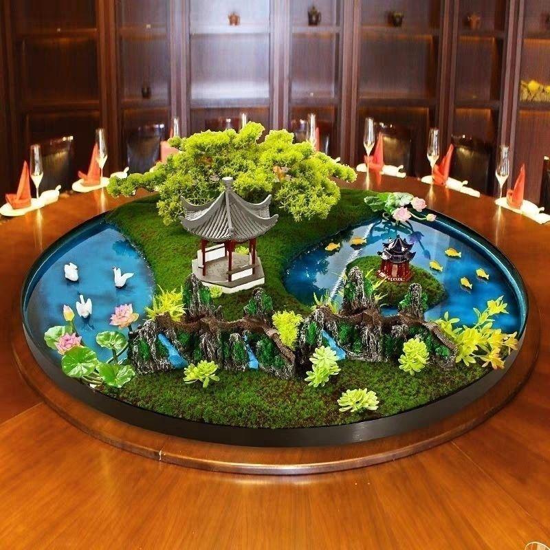 Hotel Dining Table Turntable Floral Display and Arrangement