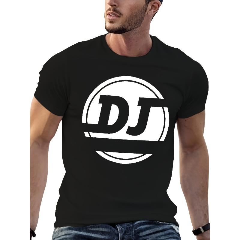 

DJ Men S T-Shirt - Non-Stretch Fabric - All-Season Casual Musician Apparel - Adult Sizes Available , Round Neckline, Durable Print 4XL чорний
