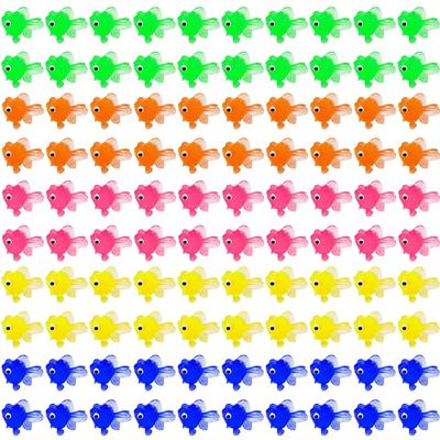 HUIKKJP Goldfisch-Fangspielzeug, Festivalspielzeug, Mini-Goldfische, Schwimmende Goldfische, Badezimmer, Festivaldekoration, Gemischte Farben, Set aus 100