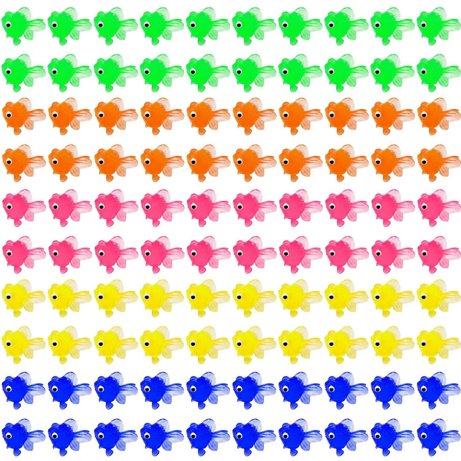 

HUIKKJP Goldfish Scooping Toy, Festival Toy, Mini Goldfish, Floating Goldfish, Bath, Festival Decoration, Mixed Colors, Set of 100