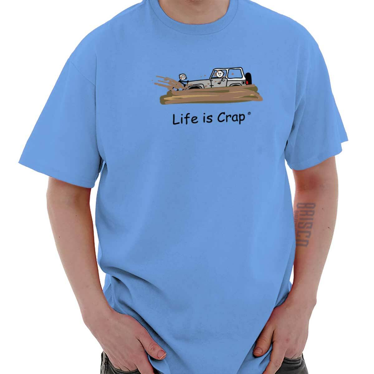 Life Is Crap Car Off Roading Mud Funny Gift Mens Casual Crewneck T Shirts Tees M