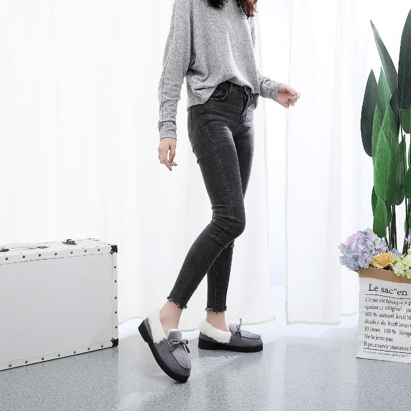 Fashion Winter Women's Cotton Slippers with Fleece Lining Thick Sole Anti-Slip Indoor Outer Wear Warm Bean Paste Shoes