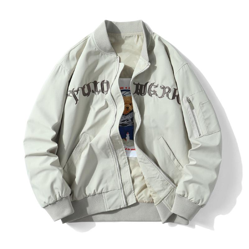 

Осенне-зимняя американская вышивка, утолщенная хлопковая подкладка, ветрозащитная свободная бейсбольная хлопковая подкладка, куртка-бомбер для мужчин и женщин, пара XXXXL хаки