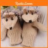 Girls New Women Warm Cartoon Hedgehog Gloves Cute Knitted Winter Mittens