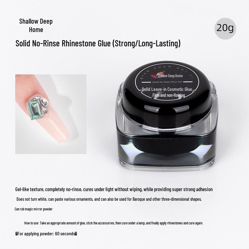 Triple Function Gel: Extension, Transparent Rhinestone Adhesive, No-Wipe Strong Top Coat