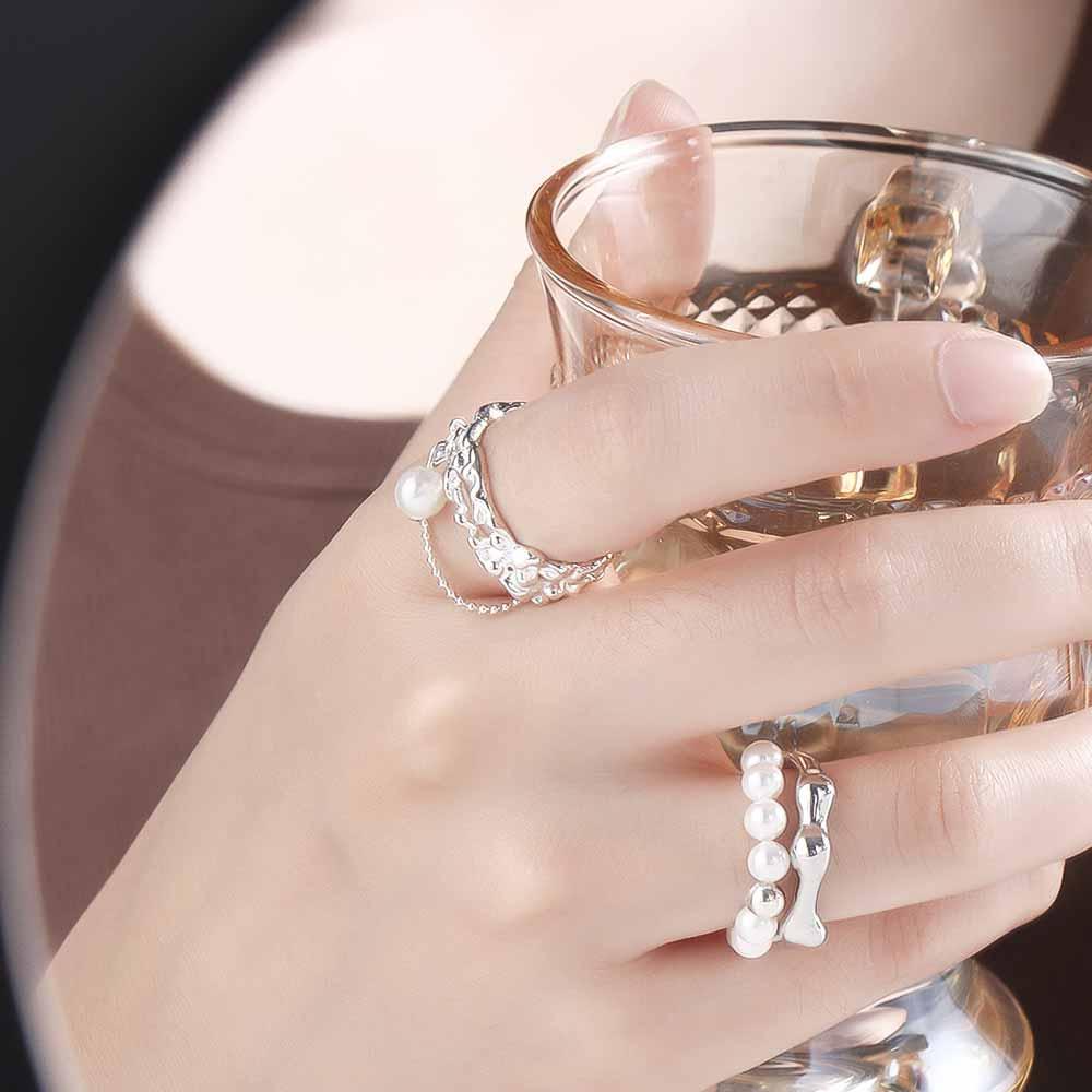 Girls Jewelry Gifts Baroque Pearl Index Finger Ring Women Rings Adjustable Open Ring Korean Style