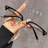 Half-frame glasses men's black-frame myopia can be matched with degrees Sven scum eyes anti-blue light flat glasses frame tide