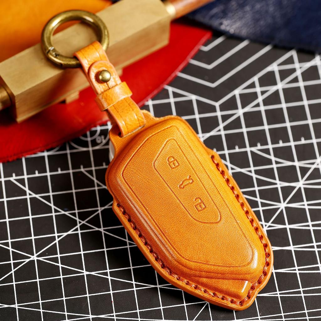 Leather Car Remote Key Cover Case Holder Shell Fob For Volkswagen VW New Sagitar Teramont Passat Tiguan L Pro ID3 ID4X ID6X 2026