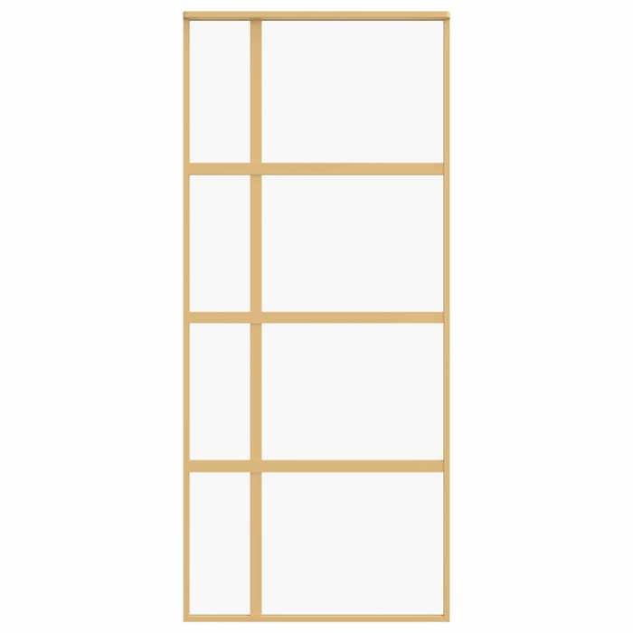 Porte coulissante - Maison Exclusive - Doré - Verre ESG transparent 90 x 205 cm - Cadre aluminium