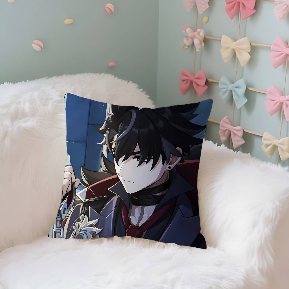 Cute Wriothesley Kawaii Case Plush Fabric Soft Pillowcase Double Sided Print Cushion Cover Household Gifts