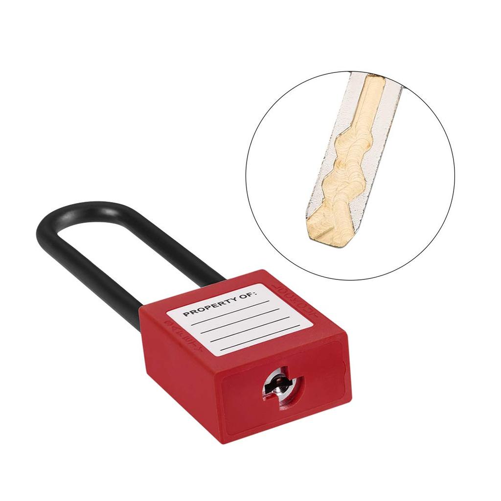 uxcell Lockout Tagout 76mm Shackle Safety Plastic Pack of 2 Lock, Key-Like Padlock, Lock, Red,