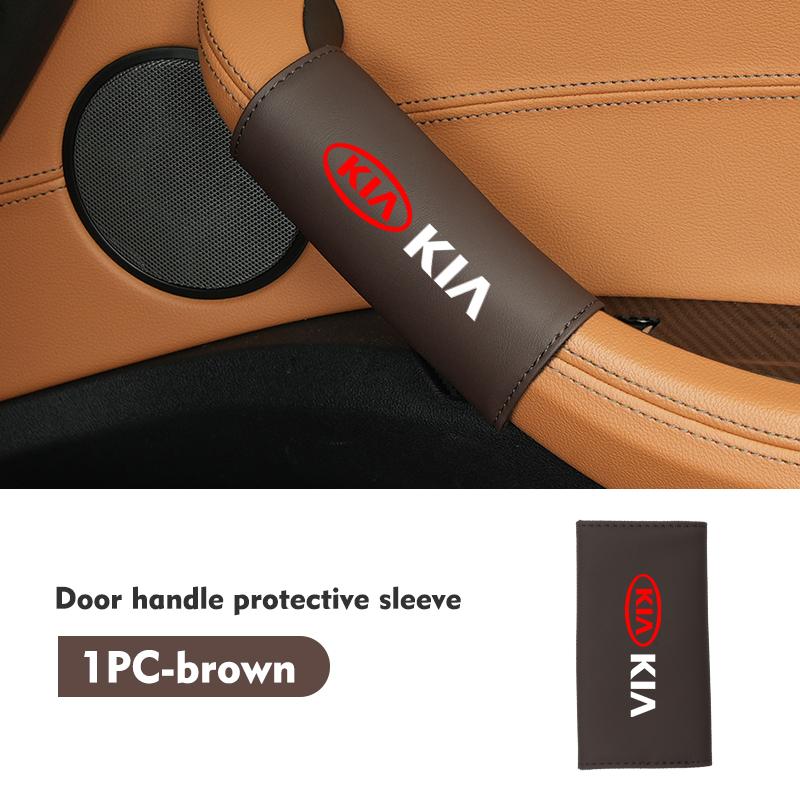 For KIA Car Door Handle Leather Auto Protective Case Cover Sportage Rio Ceed Niro Soul Stonic Picanto Proceed