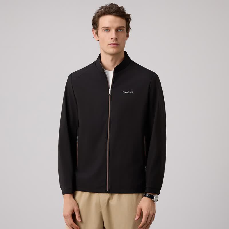 Pierre Cardin Men's Business Casual Stand-Collar Jacket