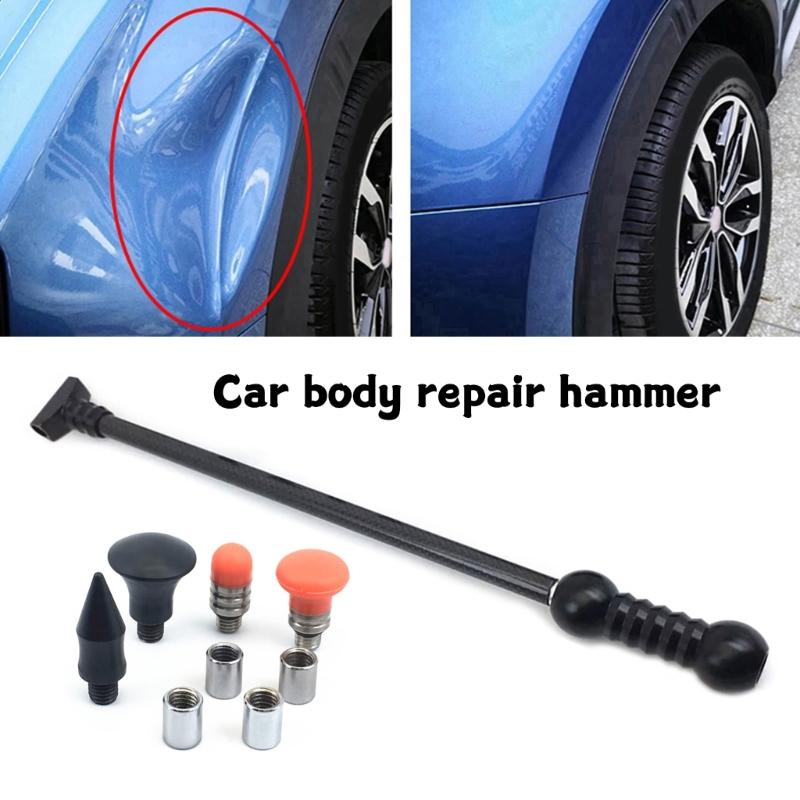 Multiple Shape Head Auto Dent Repair Hammer Set, Magnetic Grip Accessories for Car Body Restoration Various Damage Types