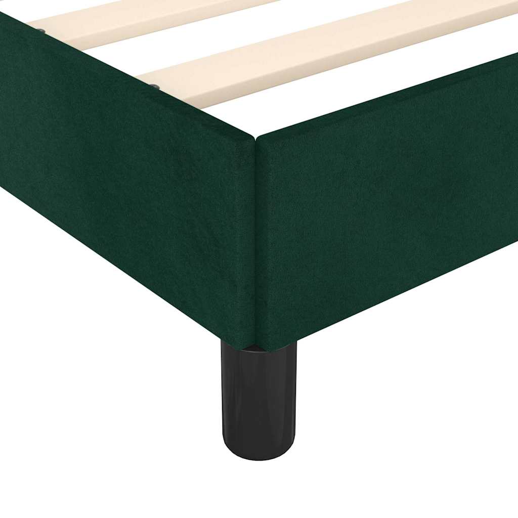 Bed Frame without Mattress Dark Green 140 x 190 cm Velvet