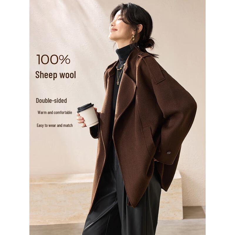 Mohan Yimei 100% Merino Wool Double-Faced Short Coat M