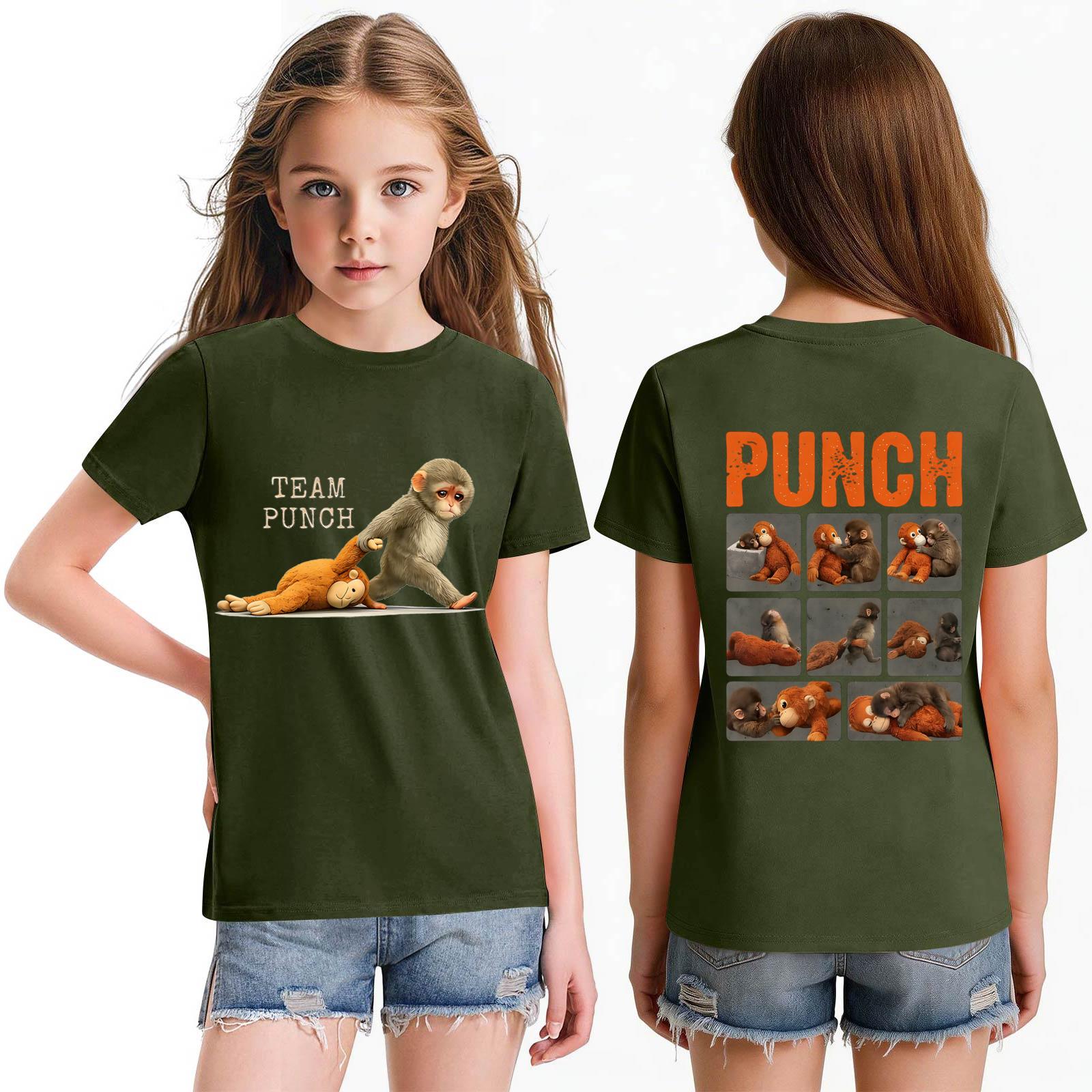 

Детские топы с коротким рукавом, повседневная футболка с принтом, круглый вырез, блузка-пуловер 100 армия зеленый