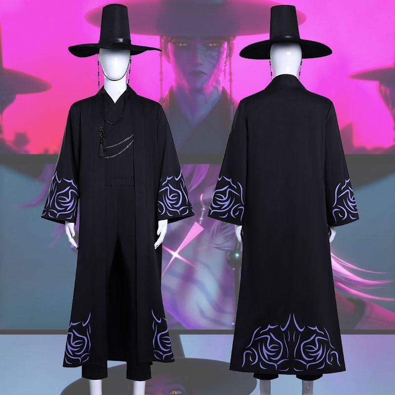 Anime Demon Hunter Saja Boy Jinu Cosplay Kostuum Pruik Kpop Groep Zingen Korea Stijl Man Pak Hoed Halloween Carnaval Party Props