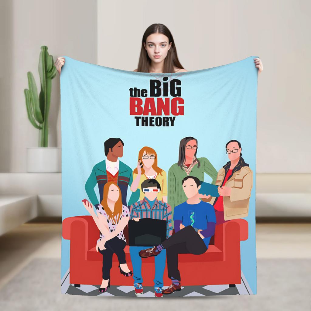 American The Big Bangs Theory Soft Warm Blanket Picnic Plush Throw Blanket Funny Couch Bed Flannel Bedspread Sofa Bed Cover