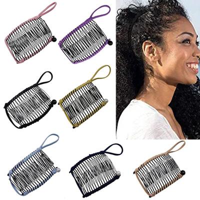 Pettine per capelli magico vintage a banana Fermagli per capelli pigri Trecciatori Flessibile estensibile Inserto a doppio scorrimento Pettini Forcine Accessori per capelli