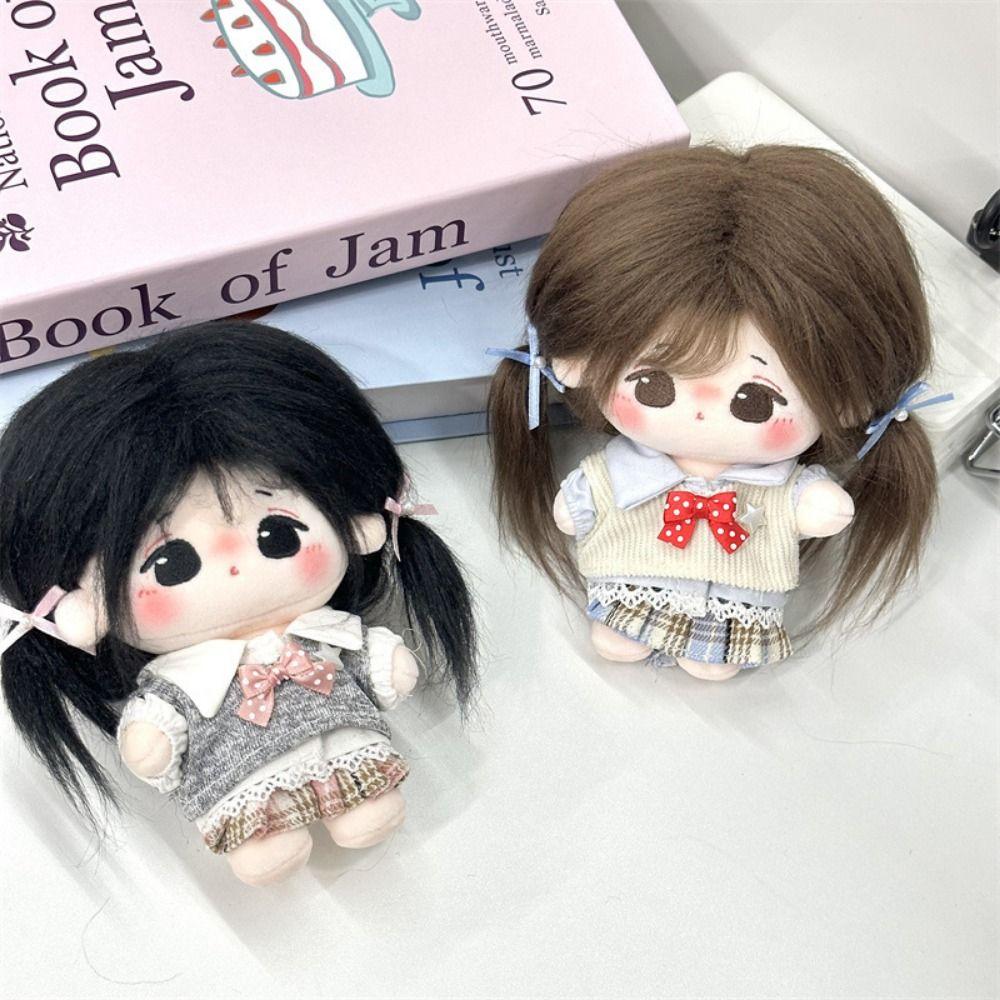 Blue Pink Doll Student Uniform 10cm Doll School Suit Doll Clothes  10cm Cotton Stuffed Doll