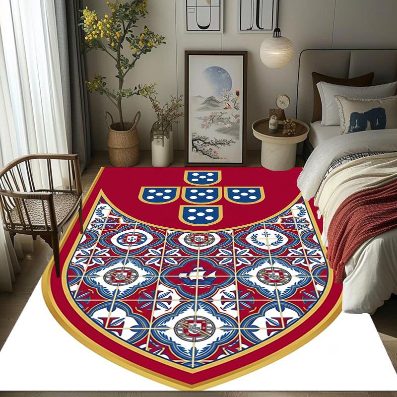 Royal Emblem Checkerboard Background carpet Living room and bedroom mats Suitable for all seasons Doormat Protective pad Fashion