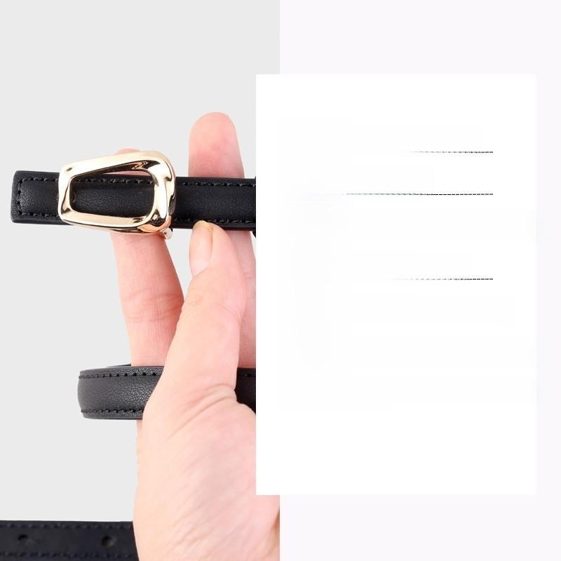 Womens Elegant Genuine Leather Waist Belt With Smooth Buckle For Casual Dresses Spring