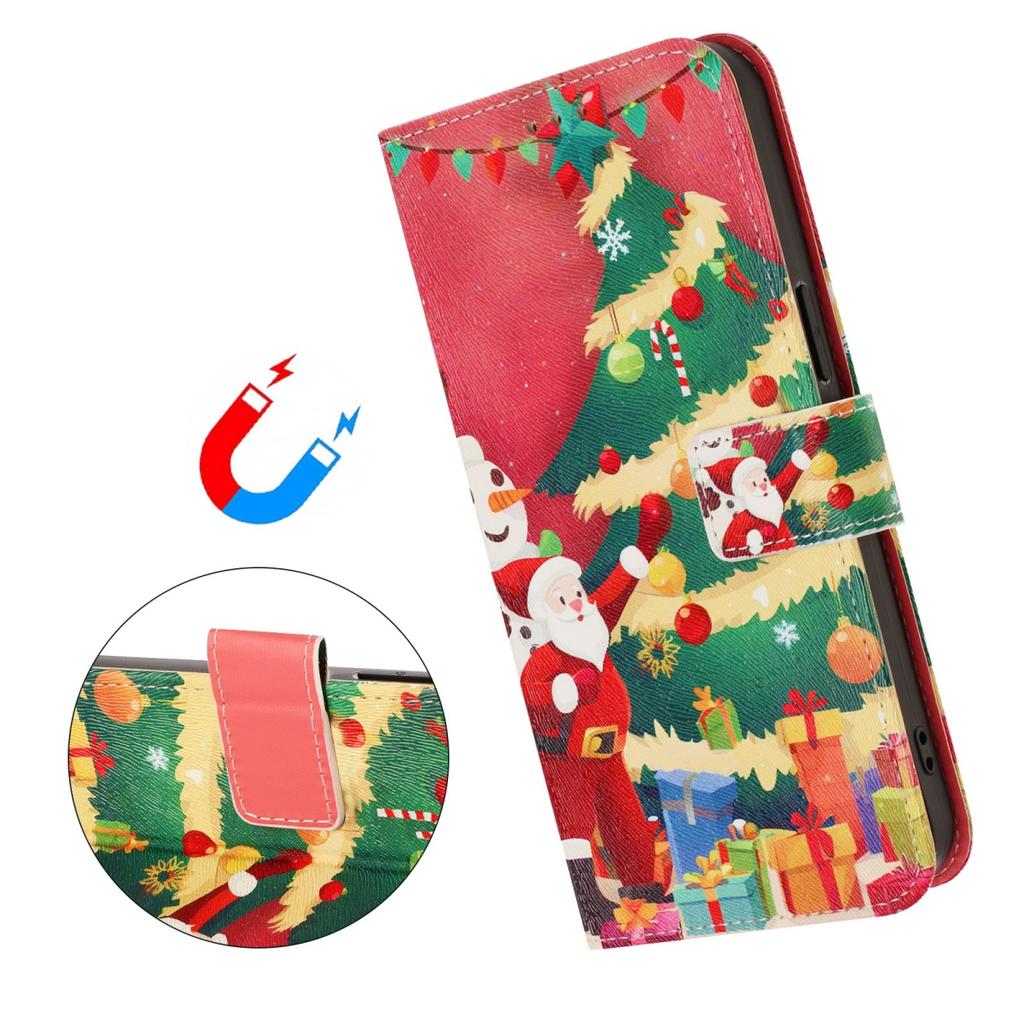 Weihnachts-Lederhülle für Samsung Galaxy A17 A07 A56 A36 A26 A16 A06 A55 A35 A25 A15 A05 S Hülle Flip-Brieftasche Handyhülle Coque