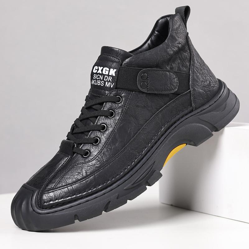 Outdoor Casual High Top Shoes For Men Autumn Winter Warm Fur Plus Retro Boots Wear-Resistan Leisure Ankle Botas Comfort Sneakers