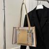 2pcs/set Large Capacity Transparent Jelly Bag PU Leather Handbag PVC Composite Tote Bags  Women