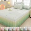 2026 3pcs Full-Coverage Lace Jacquard Ice Fiber Fabric Cooling Mat Bed Skirt Soft and Comfortable Foldable Bed Skirt Bed Cover
