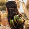 Ethnic Style Bohemian Headband Adjustable Tassel Headdress Beaded Tassel Headband  Music Festivals