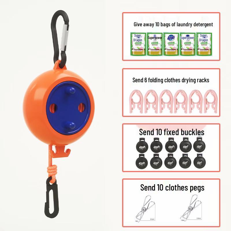 Retractable Portable Clothesline for Travel and Home - Indoor & Outdoor Use