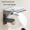 Stainless Steel Bathroom Tissue Holder with Phone Shelf
