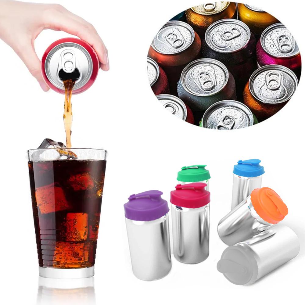 6Pcs Leakproof Soft Silicone Can Lid Beer Bottle Cap Soda Cola Cover Reusable Seal Cap