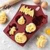 Halloween Snack Making Tools Silicone Baking Mold Pumpkin Ghost Bat Skull Cake Pan Non Durable Heat Resistant Stick Chocolate Fondant Maker