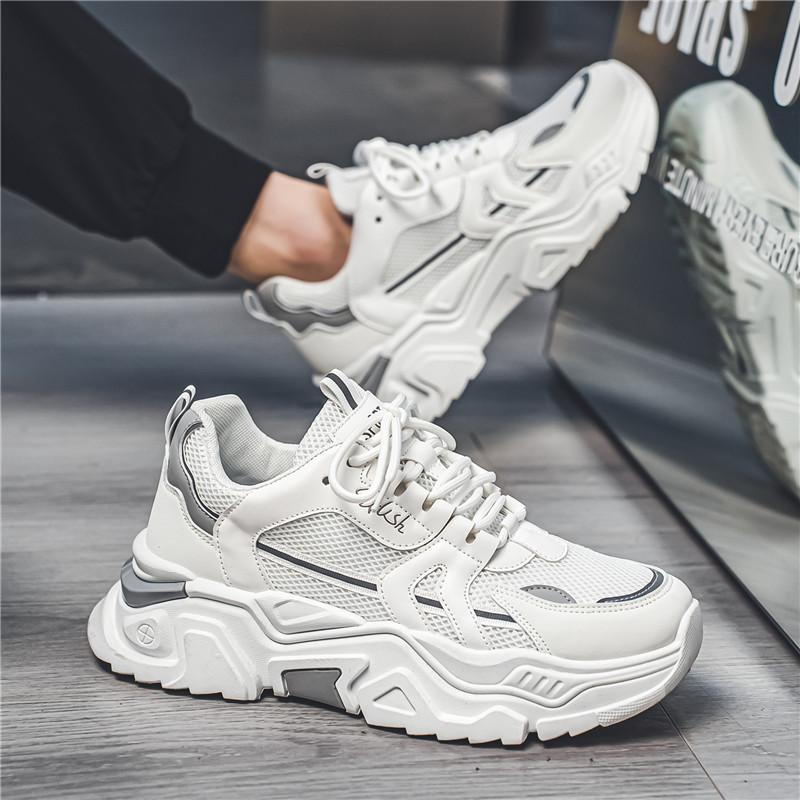 Men's Shoes Summer Mesh Breathable Sports Shoes Increase Ins Dad Trendy Shoes Popular Versatile Casual Shoes