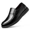Men's Genuine Leather Slip-On Casual Shoes for Middle-Aged and Elderly; Soft Sole, Non-Slip, Top Layer Cowhide.
