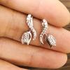 18K Copper and White Gold Tulip Flower Stud Earrings with Zirconia and Full Diamond Micro-inlay for Women