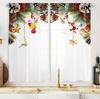 2pcs Christmas Venus printed curtains: suitable for living room/daily use   pole type translucent gauze curtains