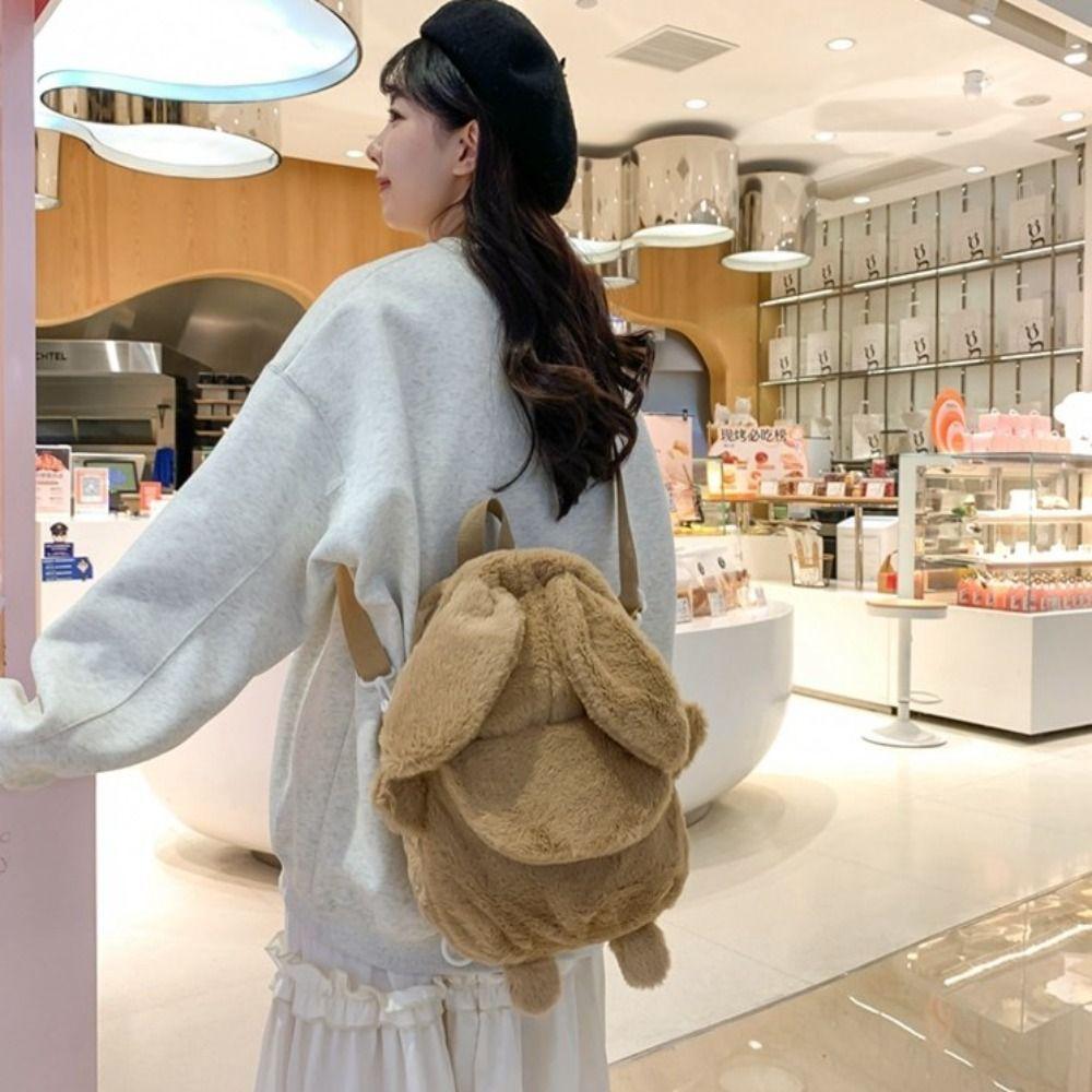 Cute Plush Backpack Lightweight Durable Versatile Pattern Student School Bag
