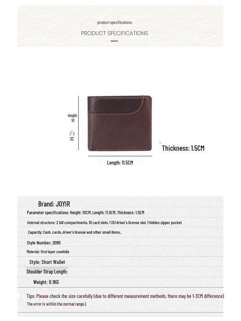 Best-Selling Vintage Men's Leather Wallet: Anti-Theft, Multiple Card Slots, Coin Purse, Multifunctional Design.